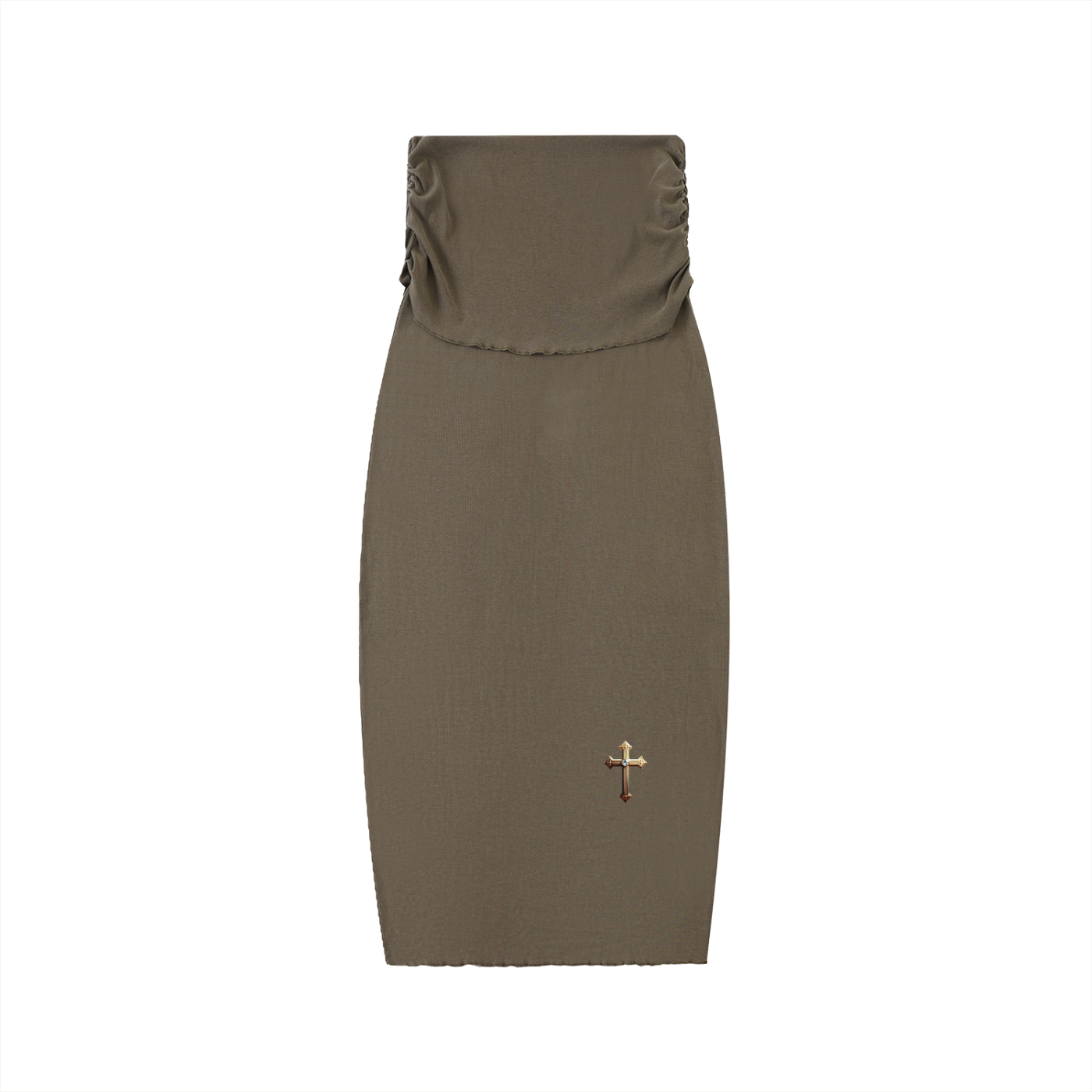 Dyed Washed Straight Hip-Hugging Slim Maxi Skirt