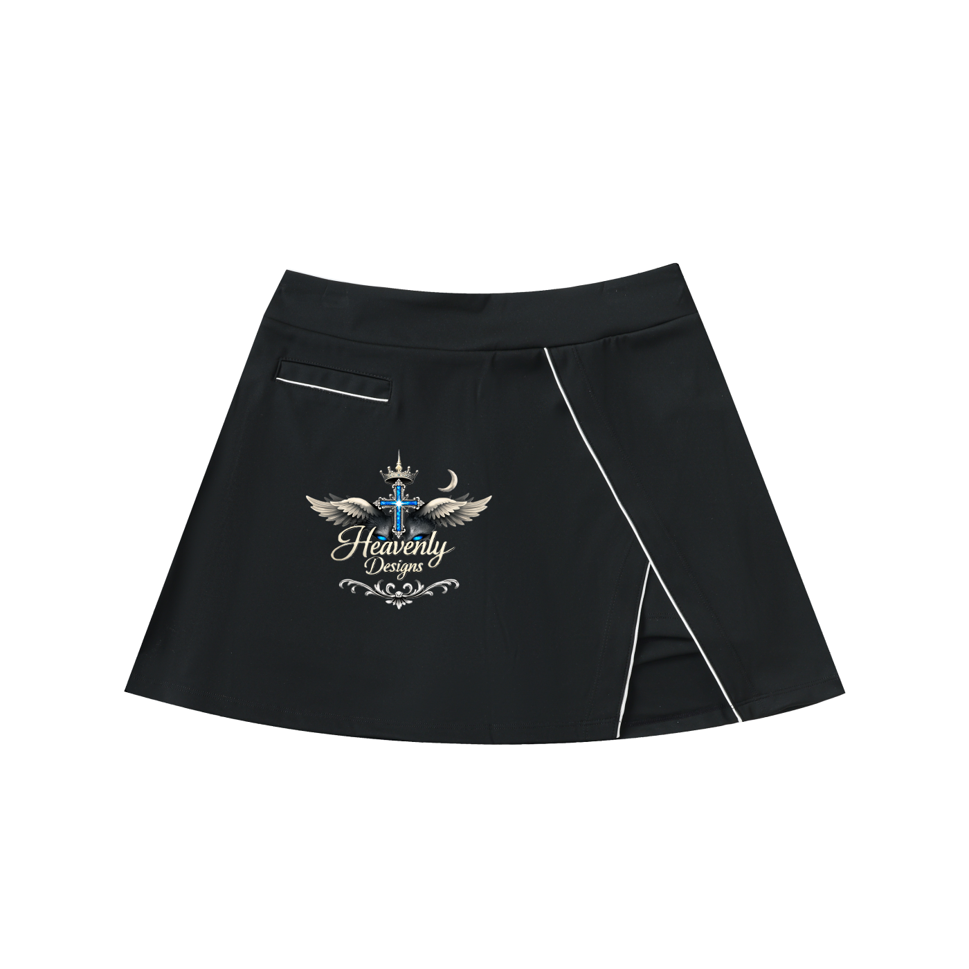 High-Waist Pocketed A-Line Skirt
