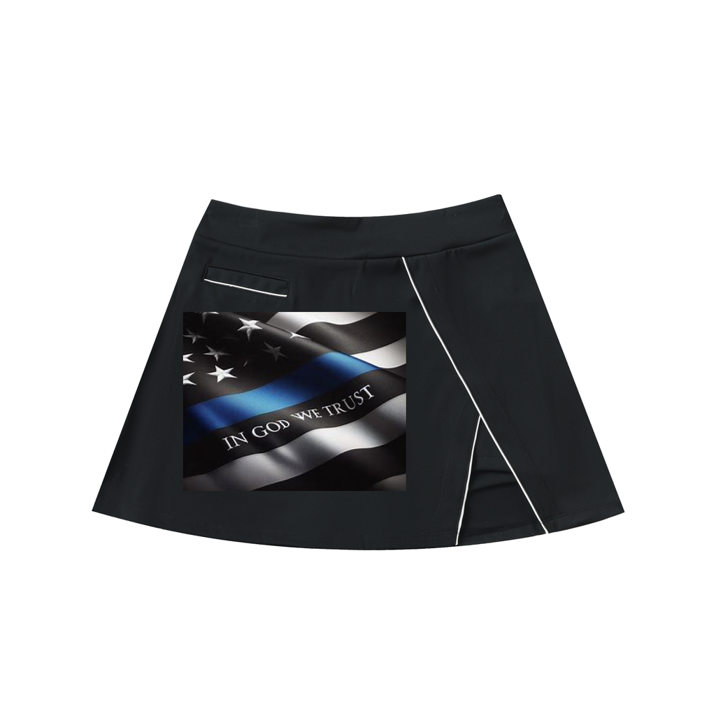 High-Waist Pocketed A-Line Skirt