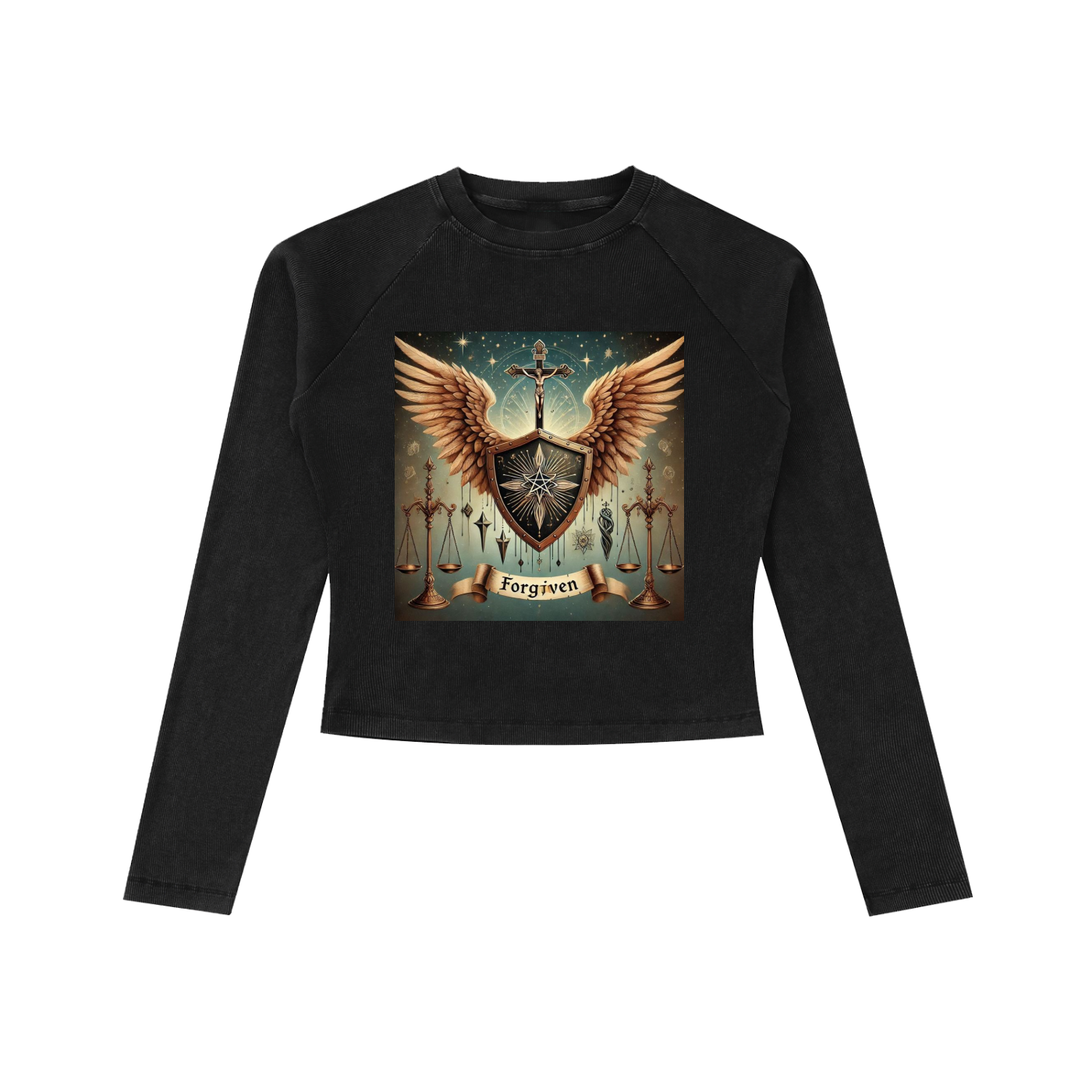 Dyed Washed Raglan Long Sleeve Slim T-Shirt