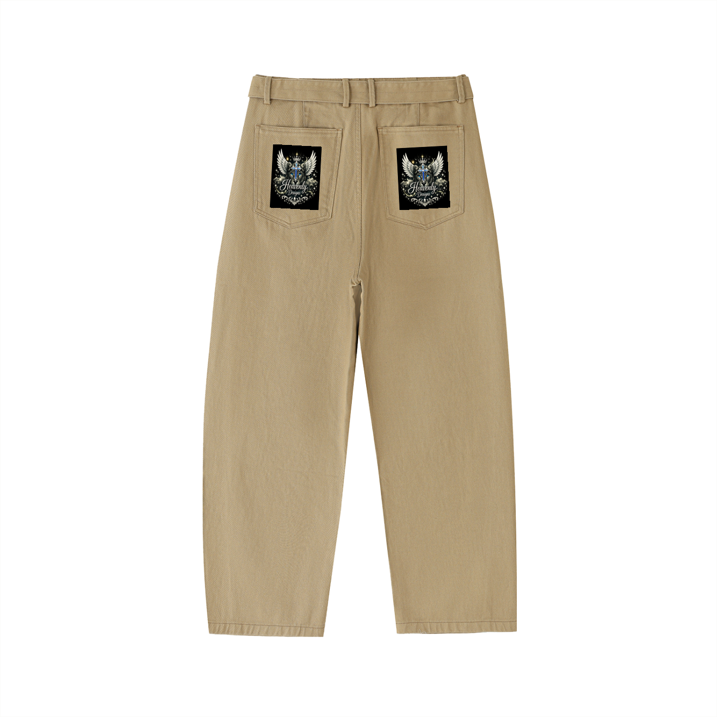 Belted Barrel-leg Chino Pants