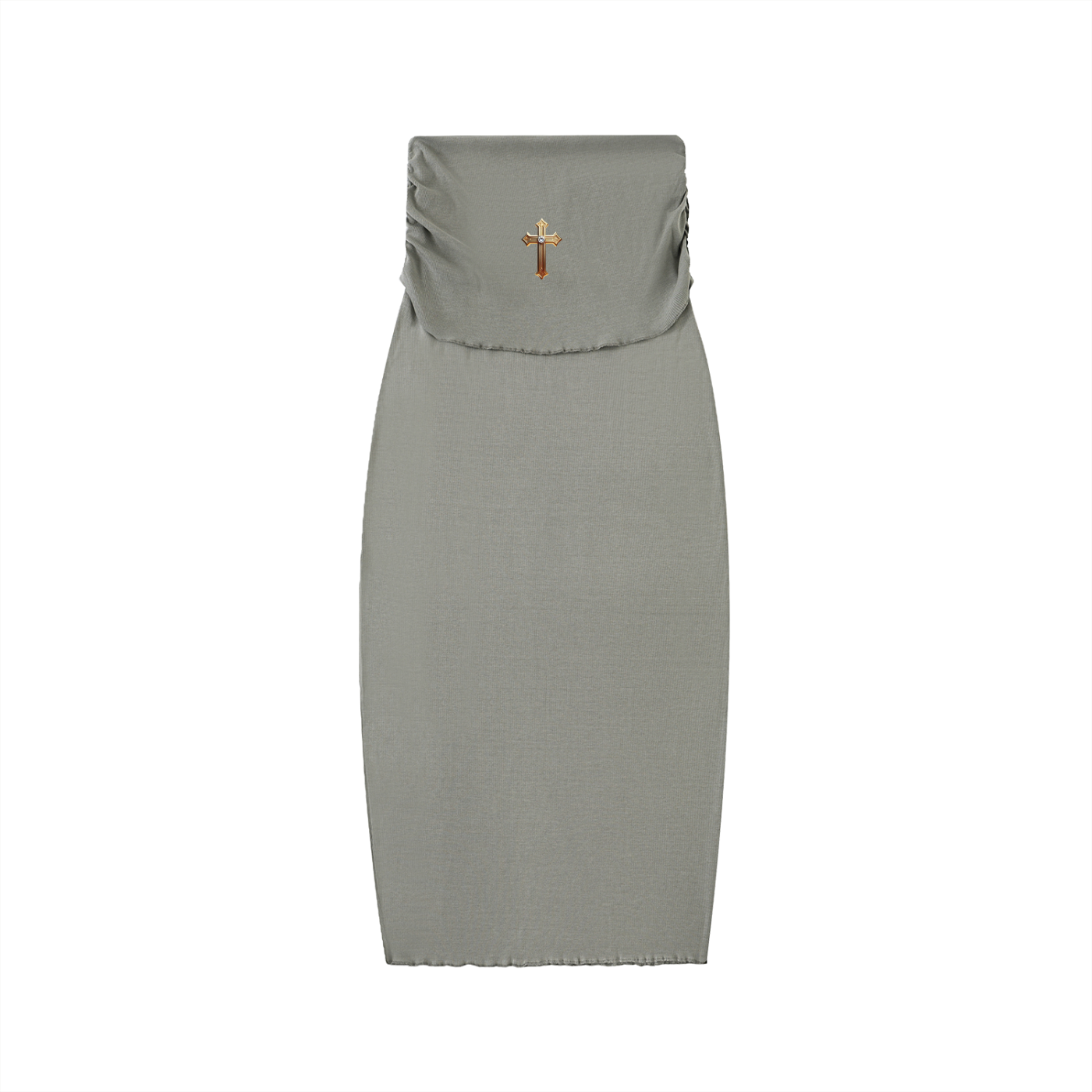 Dyed Washed Straight Hip-Hugging Slim Maxi Skirt