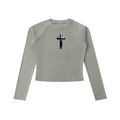 Dyed Washed Raglan Long Sleeve Slim T-Shirt