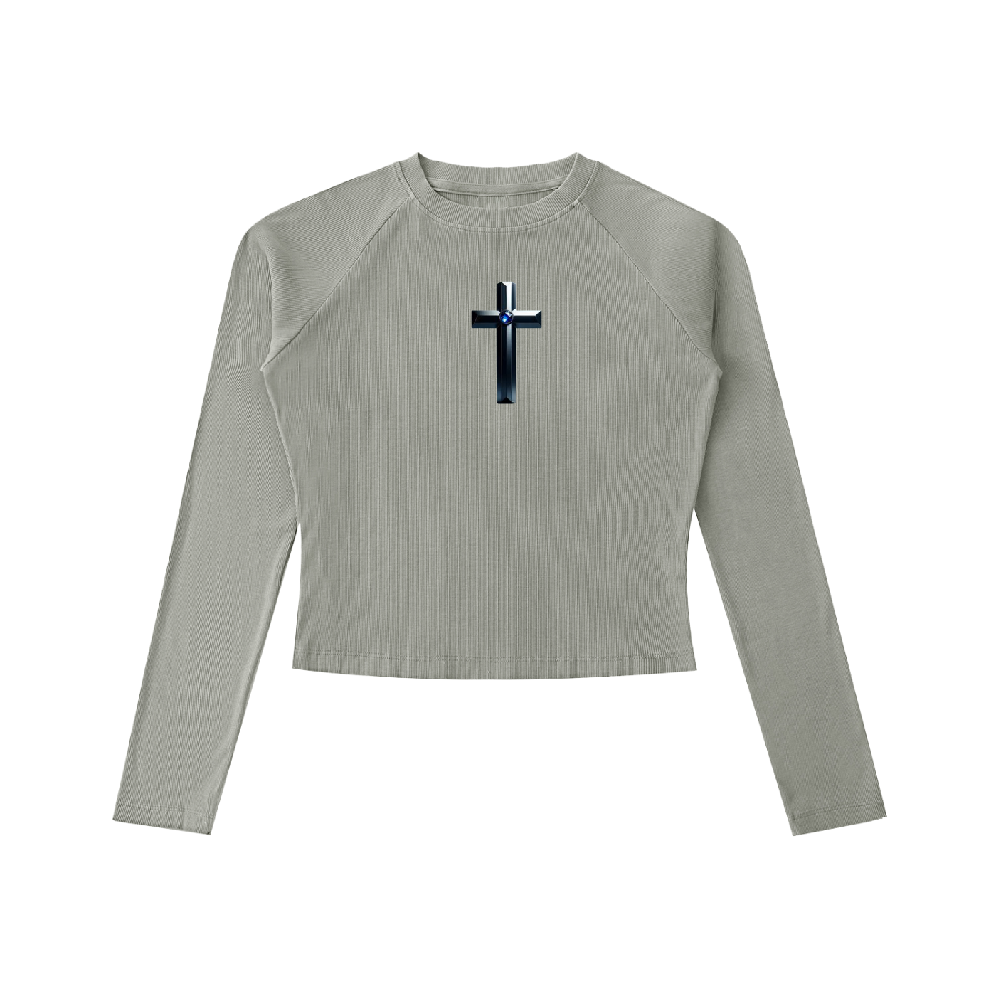 Dyed Washed Raglan Long Sleeve Slim T-Shirt