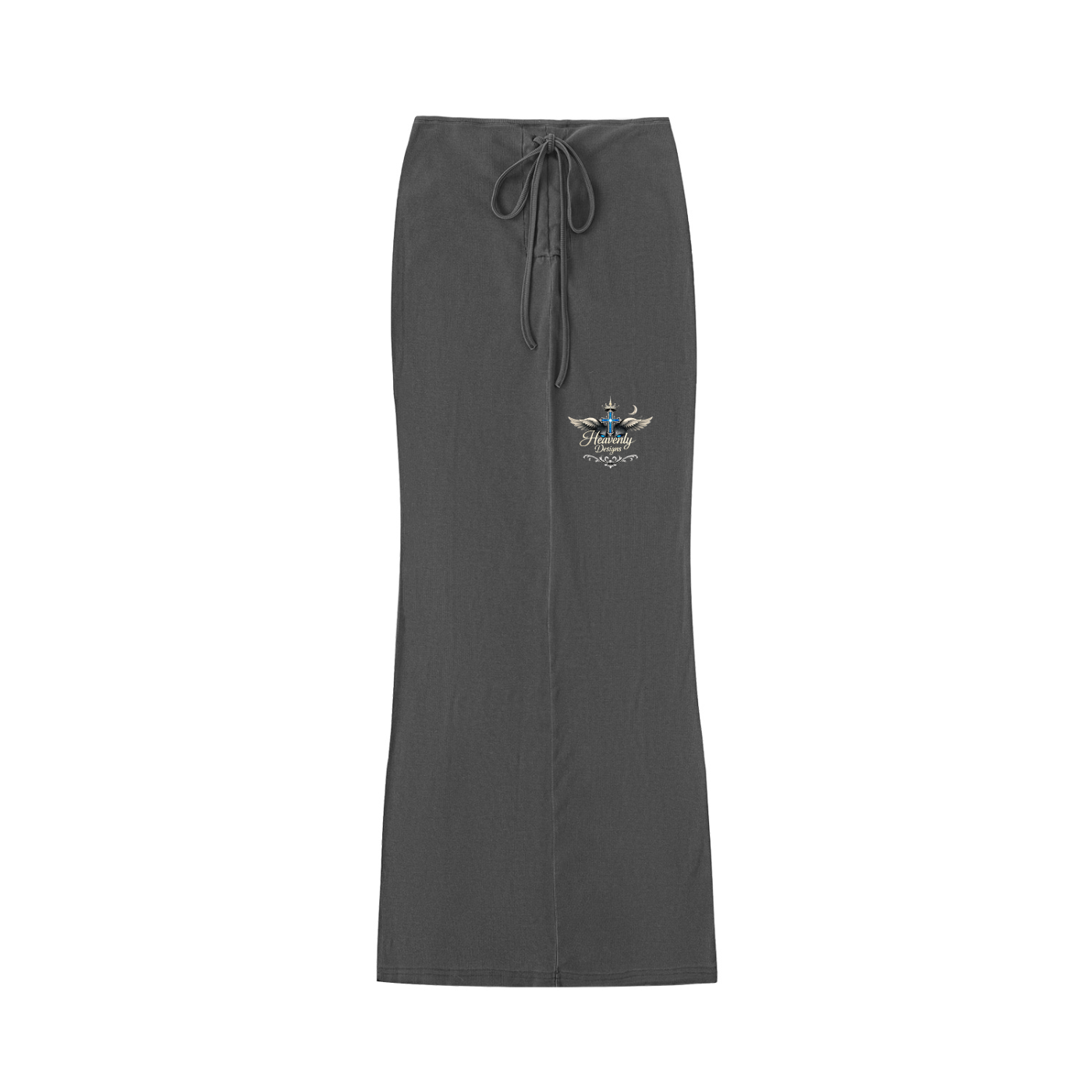 Dyed Washed Drawstring Maxi Skirt