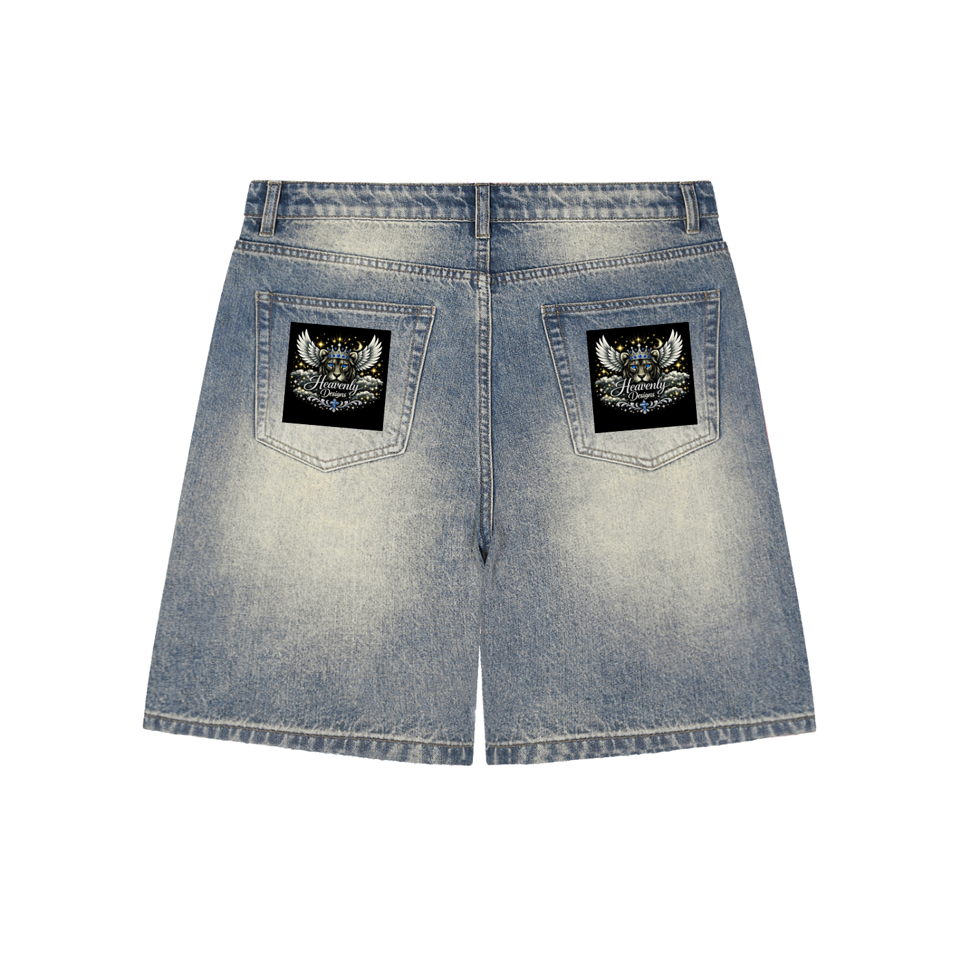Faded Distressed Baggy Denim Shorts
