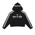 Contrast Side Stripe Cropped Hoodie