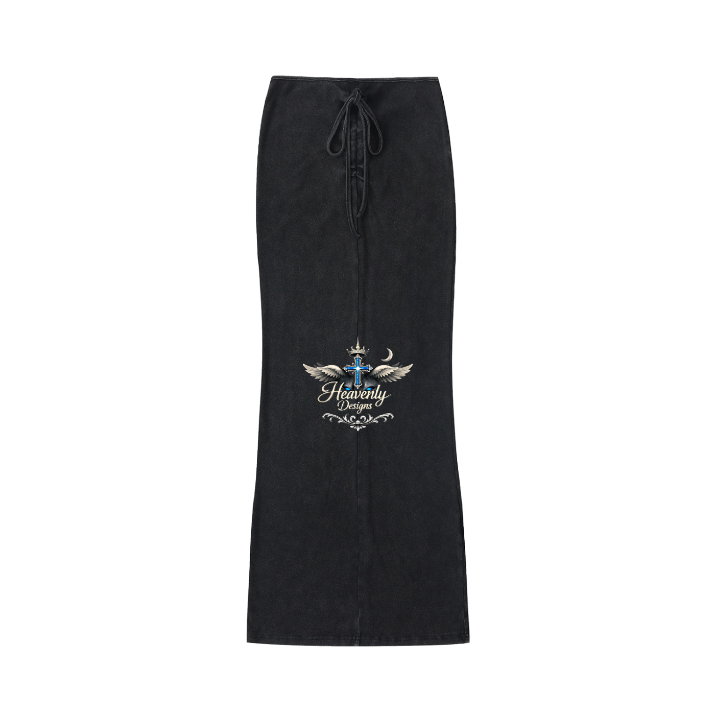 Dyed Washed Drawstring Maxi Skirt