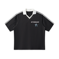 Contrast Collar Striped Soccer Jersey