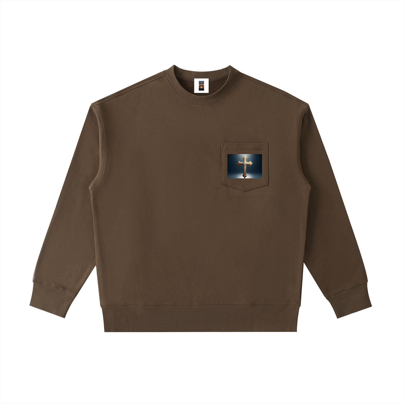 Heavyweight Patch Pocket Crewneck Sweatshirt