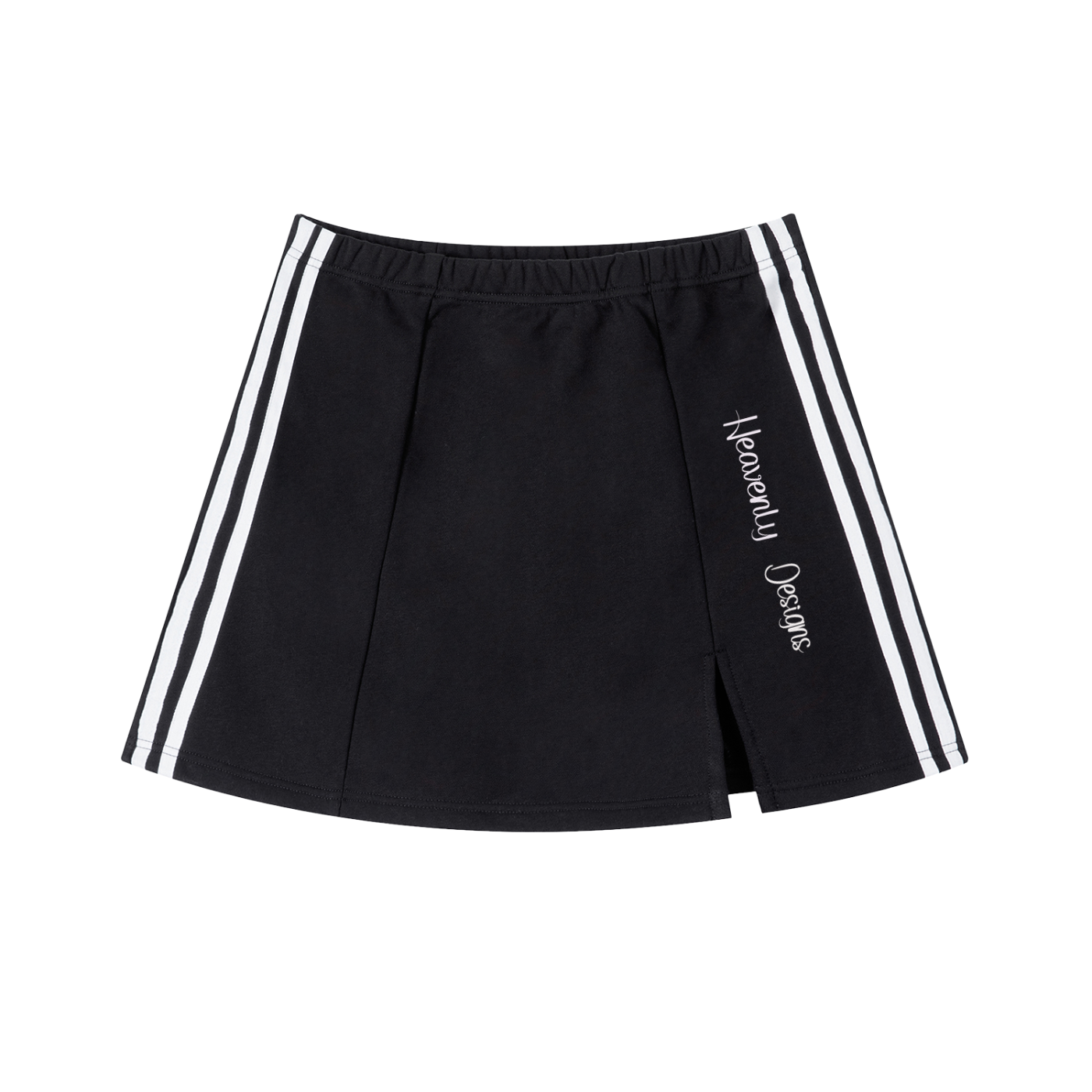 Contrast Side Stripe Slit Skirt
