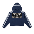 Contrast Side Stripe Cropped Hoodie