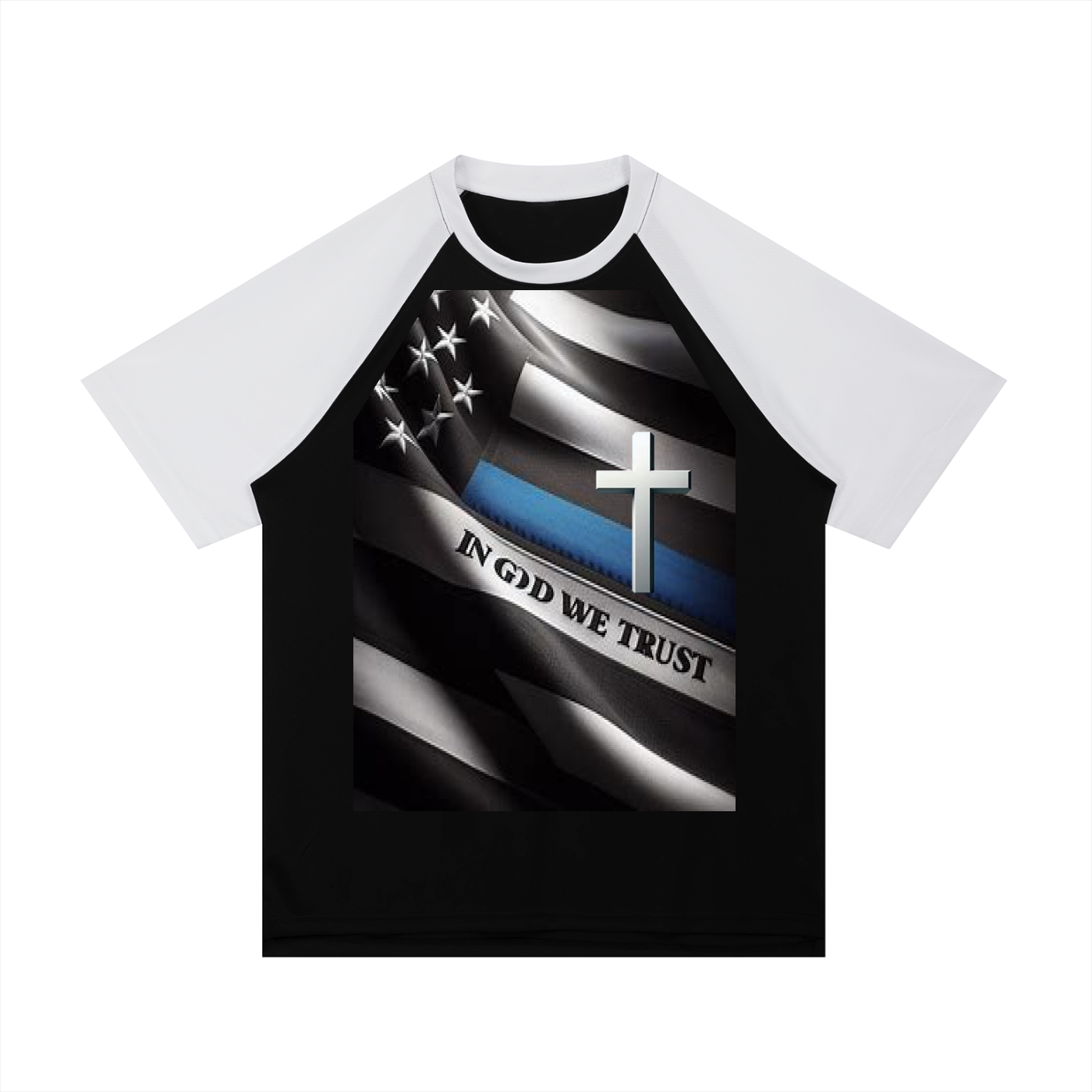 Contrast Raglan Sleeve Mesh T-Shirt