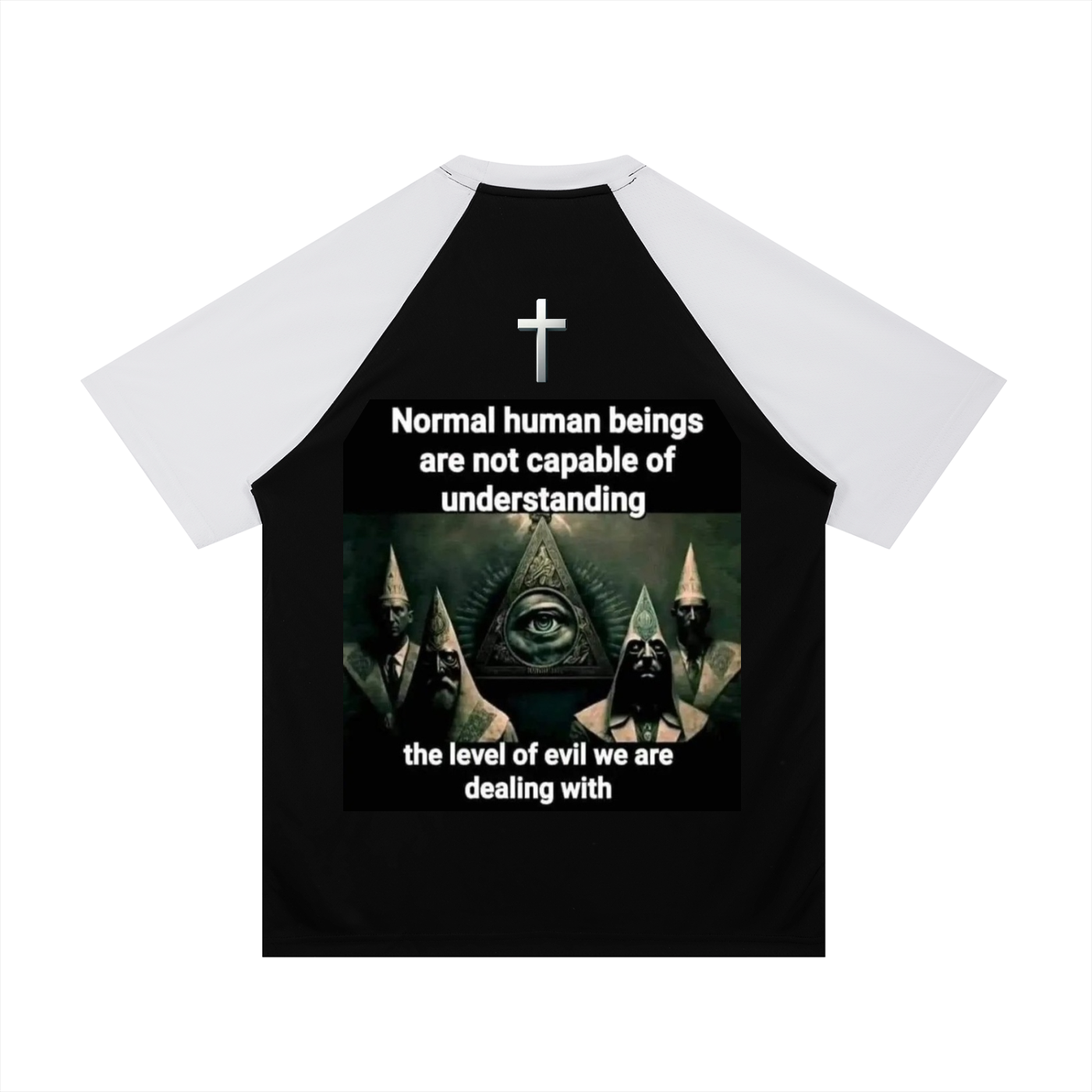 Contrast Raglan Sleeve Mesh T-Shirt