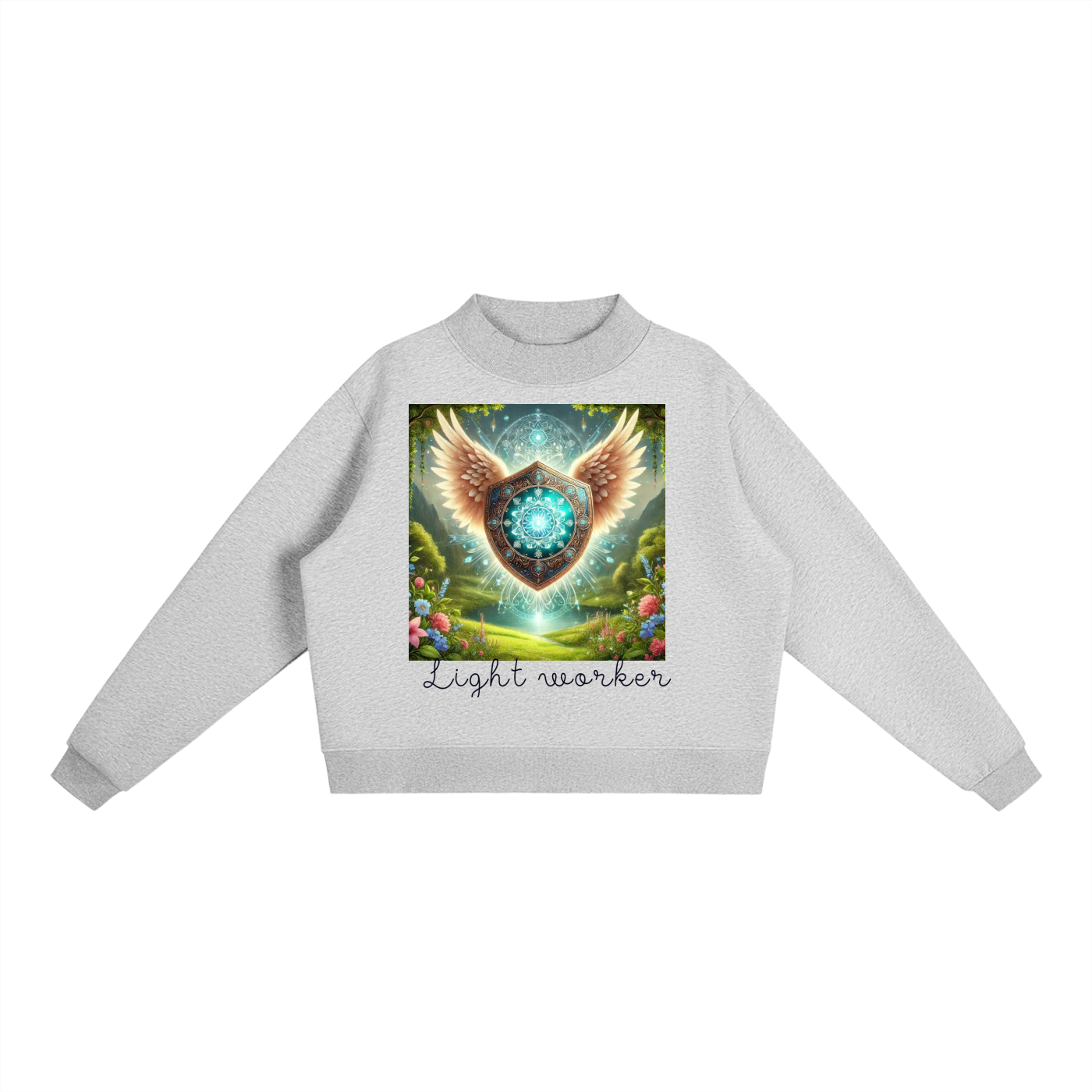 Essential Fleece Mock-Neck Crew Sweatshirt