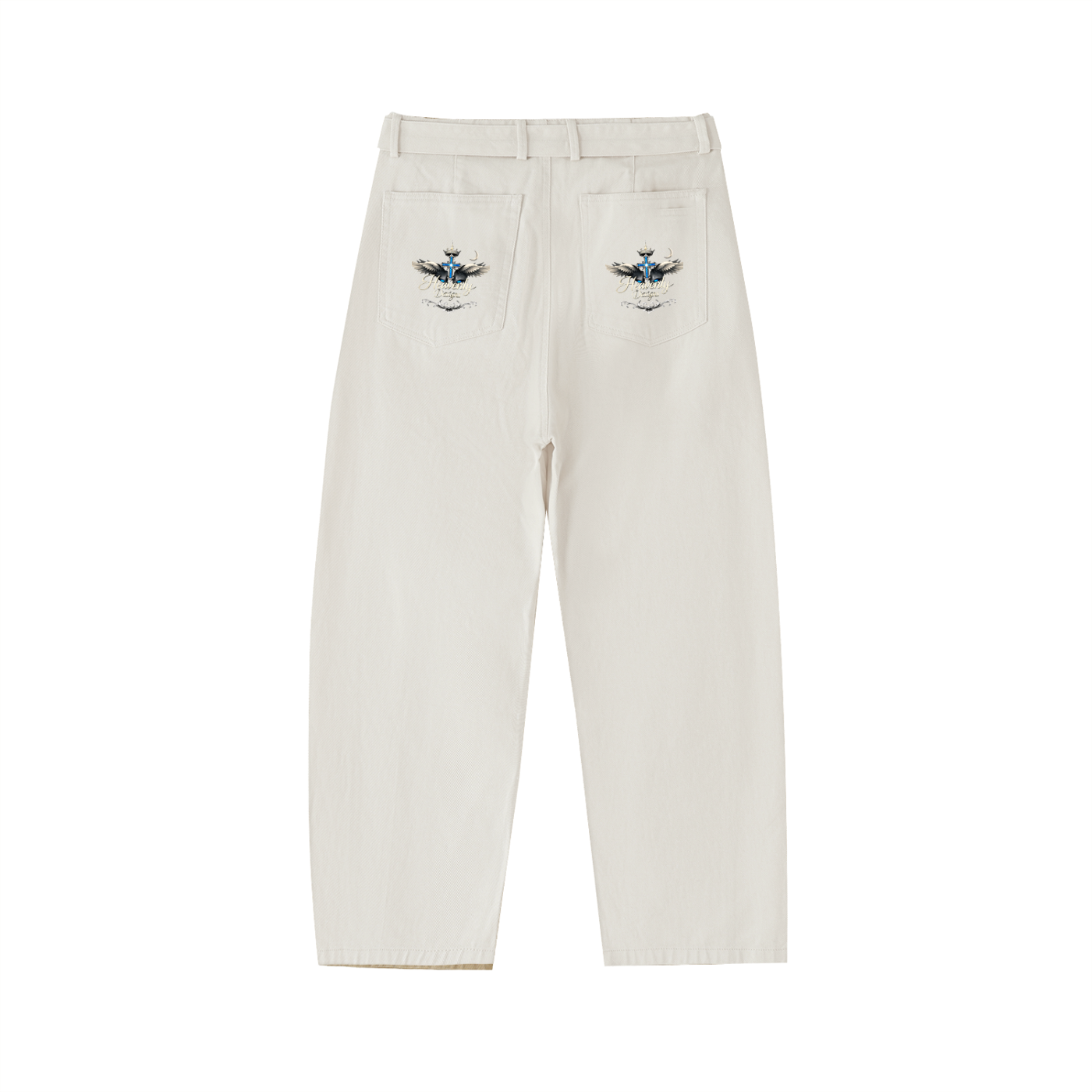 Belted Barrel-leg Chino Pants