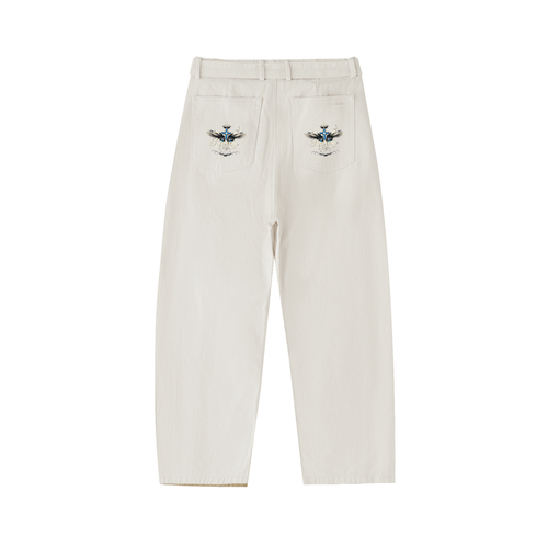 Belted Barrel-leg Chino Pants