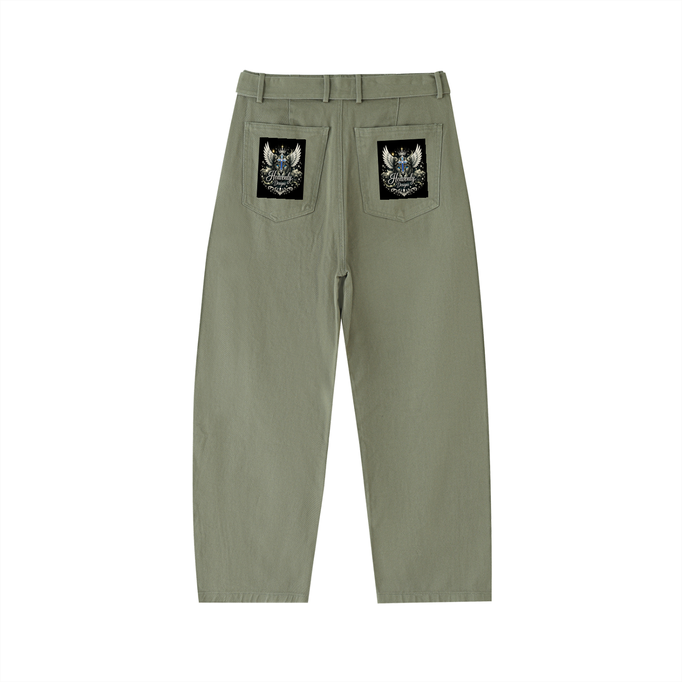 Belted Barrel-leg Chino Pants