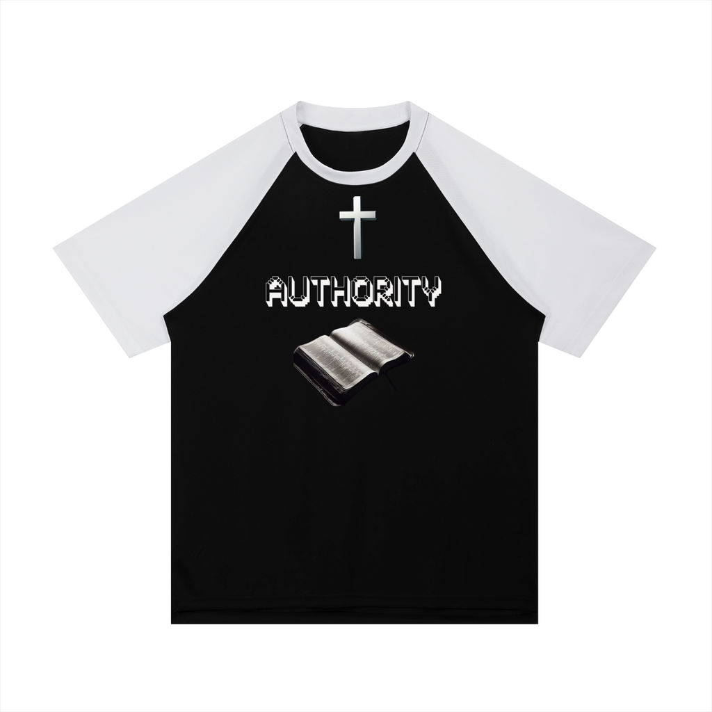 Contrast Raglan Sleeve Mesh T-Shirt