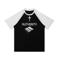 Contrast Raglan Sleeve Mesh T-Shirt