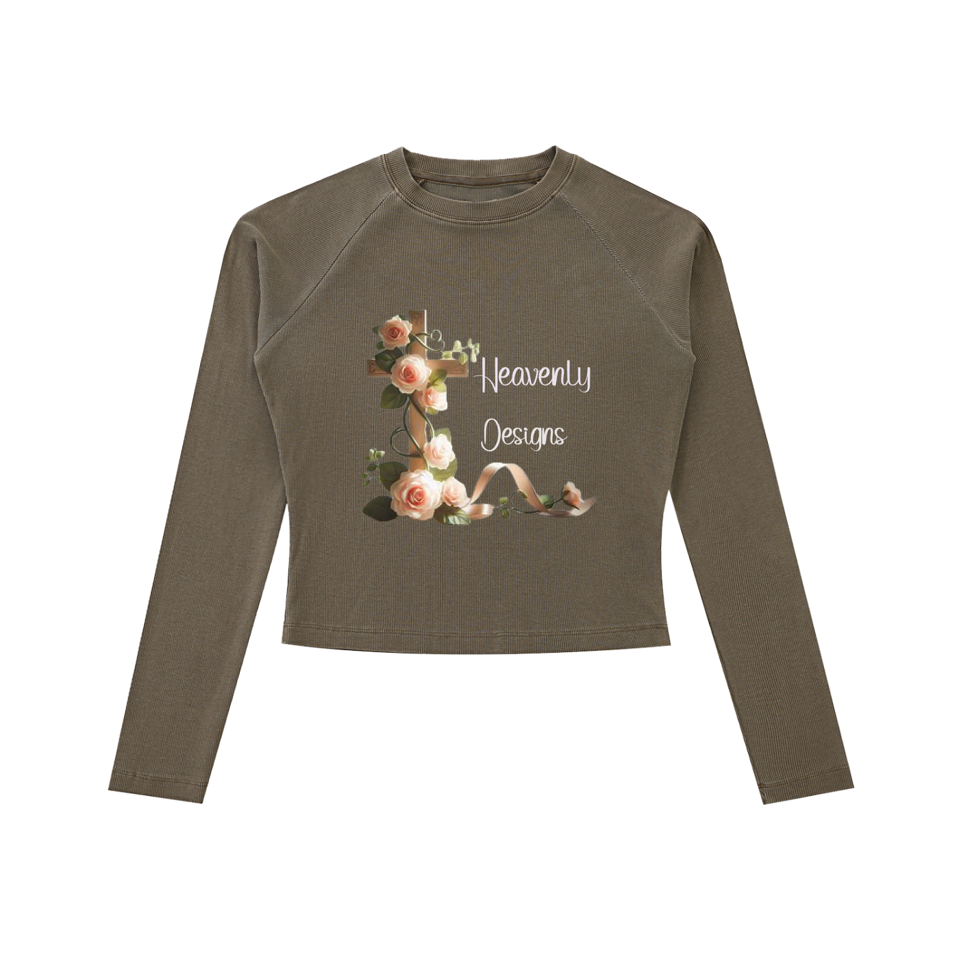 Dyed Washed Raglan Long Sleeve Slim T-Shirt