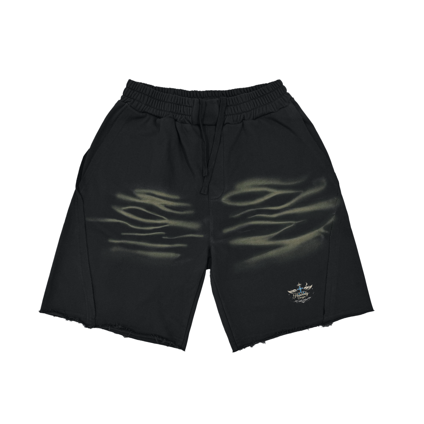Vintage Washed Tiger Stripes Short Pants