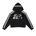 Contrast Side Stripe Cropped Hoodie