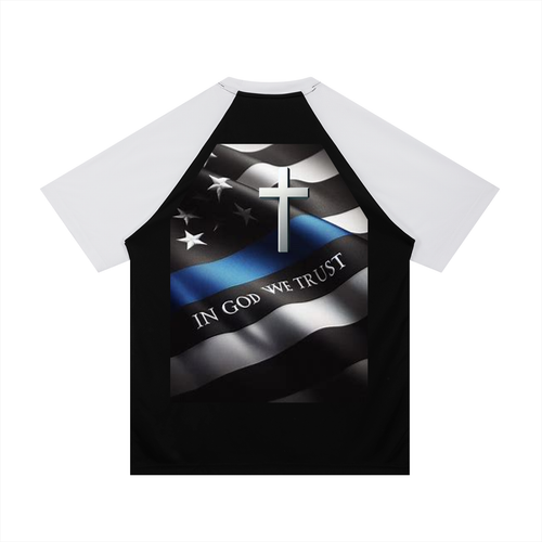 Contrast Raglan Sleeve Mesh T-Shirt