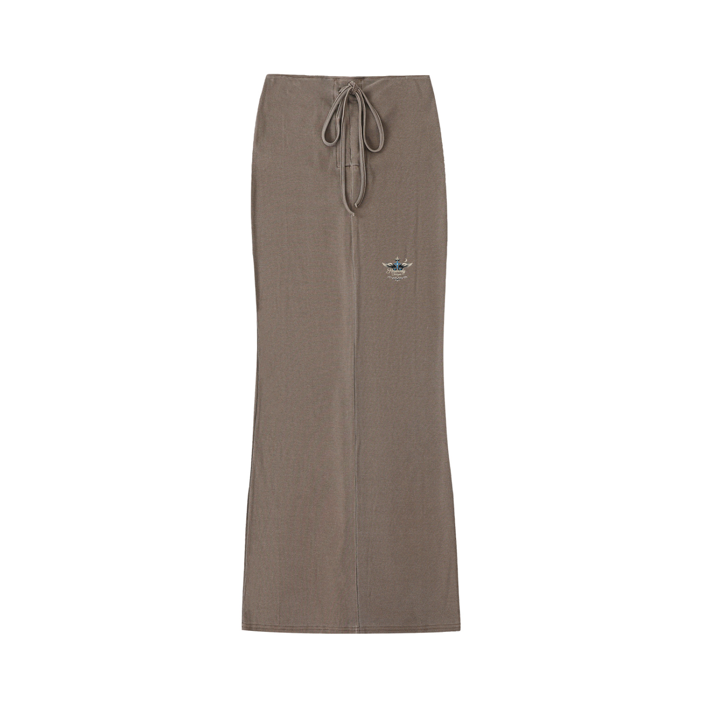 Dyed Washed Drawstring Maxi Skirt