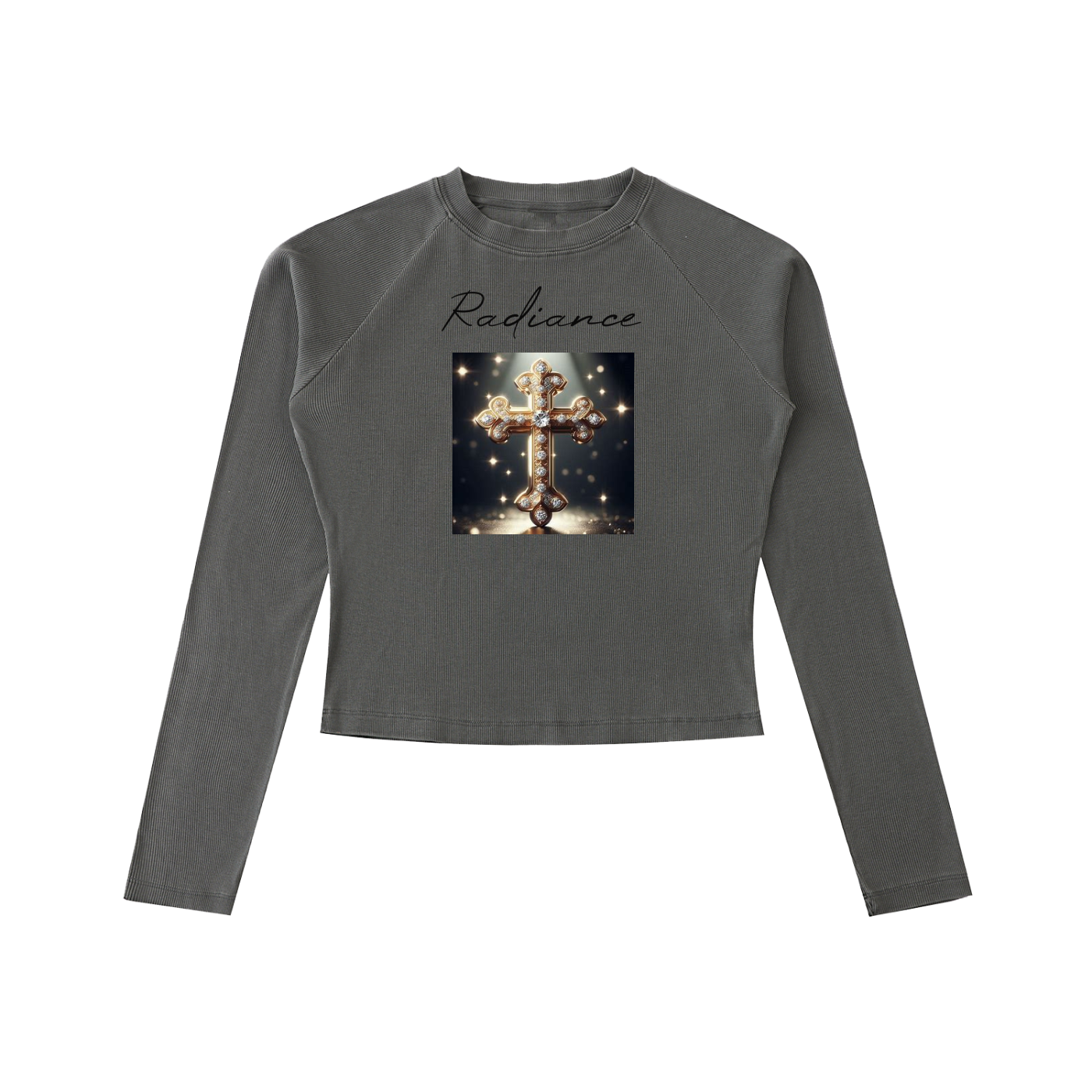 Dyed Washed Raglan Long Sleeve Slim T-Shirt