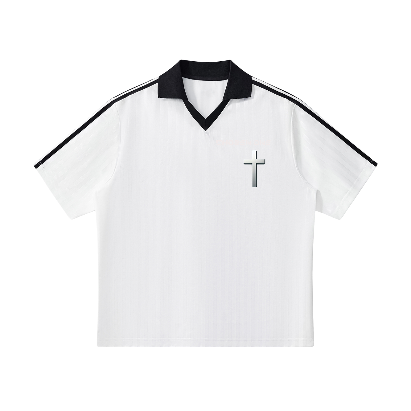 Contrast Collar Striped Soccer Jersey