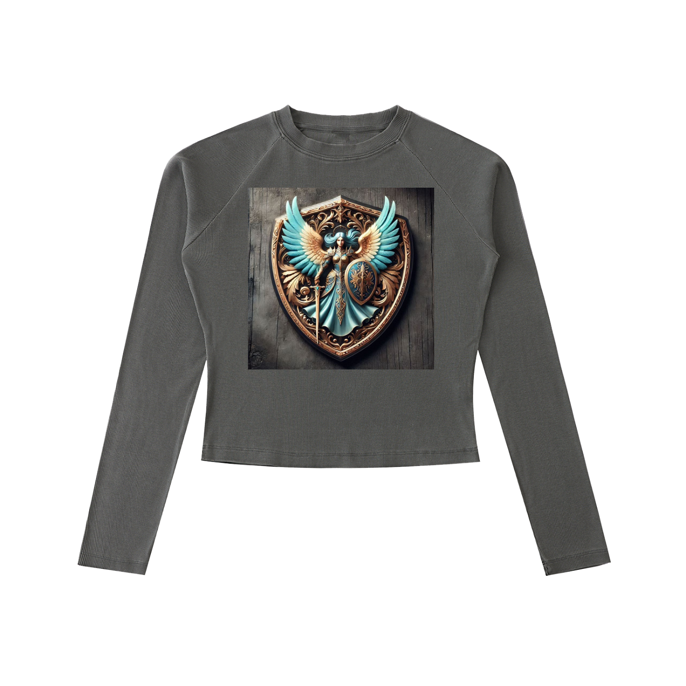 Dyed Washed Raglan Long Sleeve Slim T-Shirt