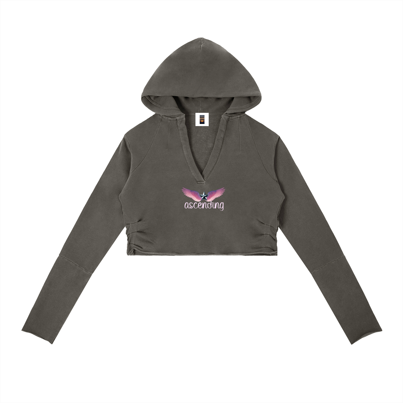 Vintage Washed Raw Edge Hoodie