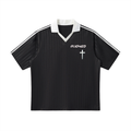 Contrast Collar Striped Soccer Jersey