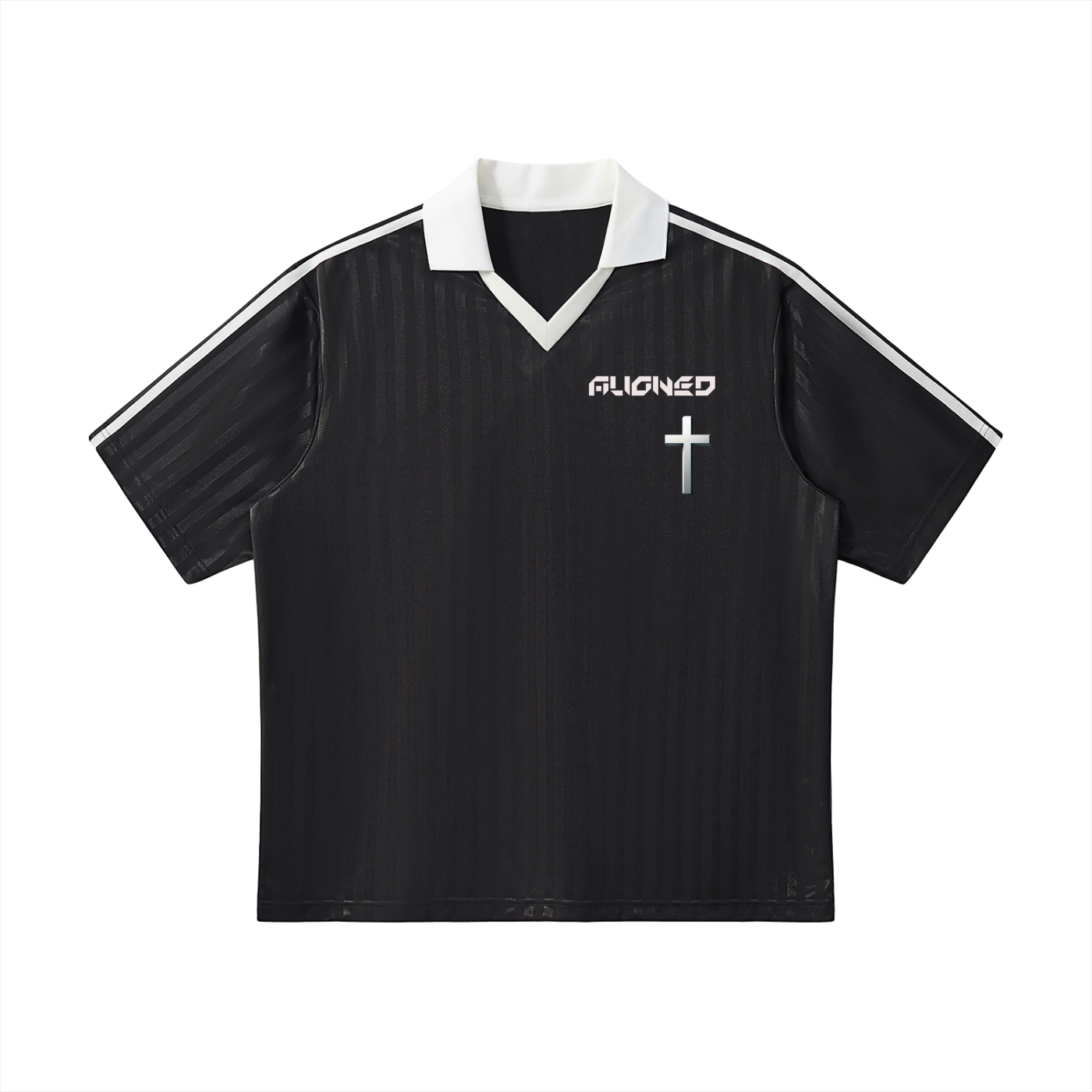 Contrast Collar Striped Soccer Jersey