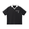 Contrast Collar Striped Soccer Jersey