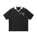 Contrast Collar Striped Soccer Jersey