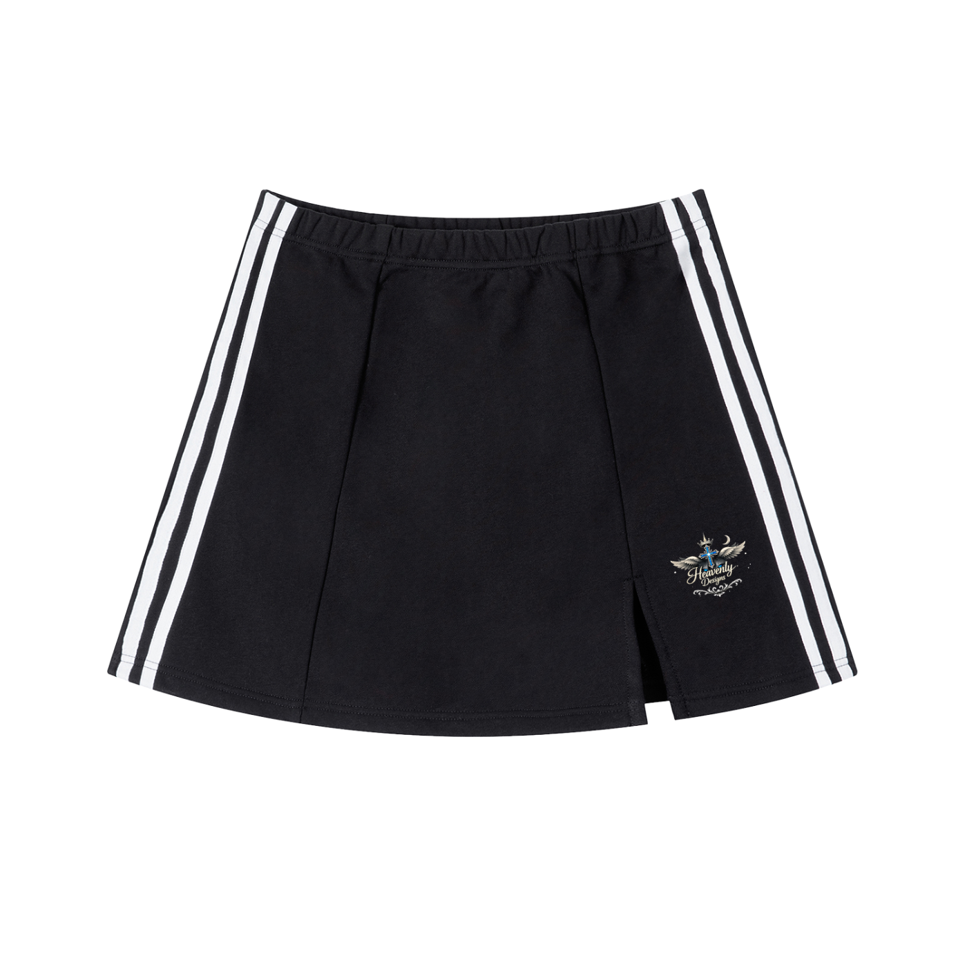 Contrast Side Stripe Slit Skirt