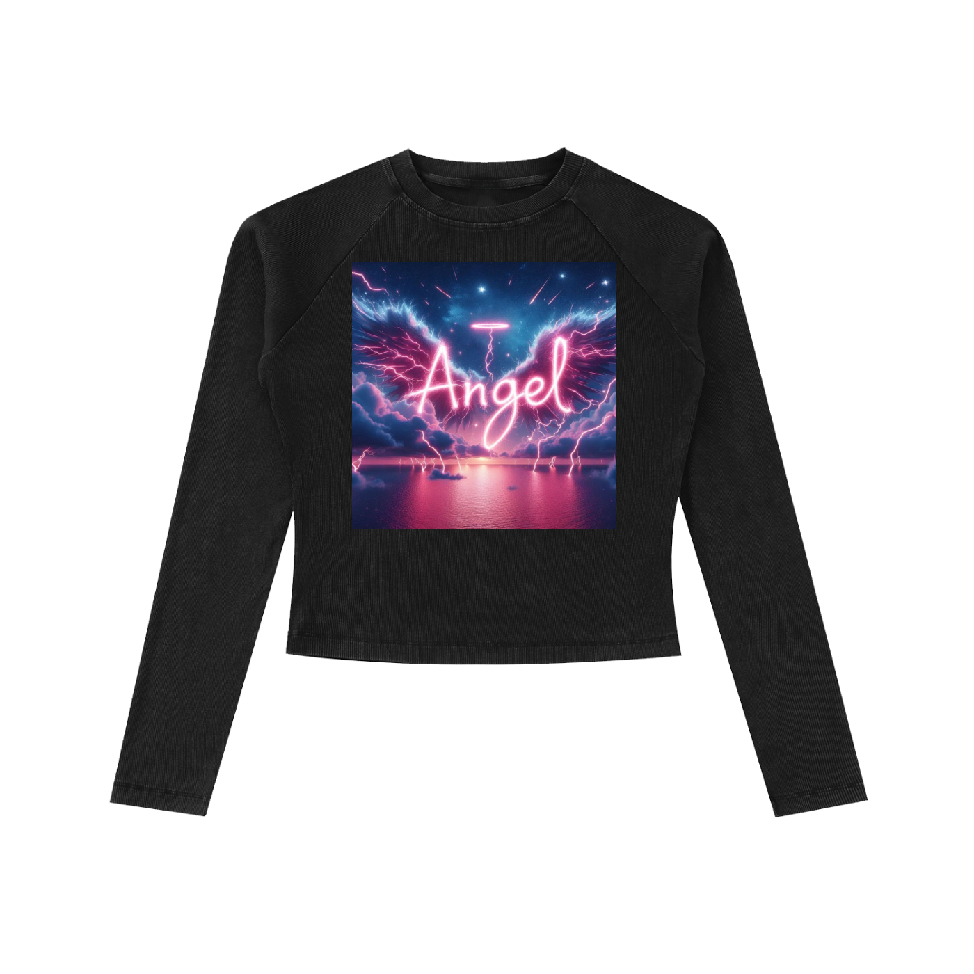 Dyed Washed Raglan Long Sleeve Slim T-Shirt