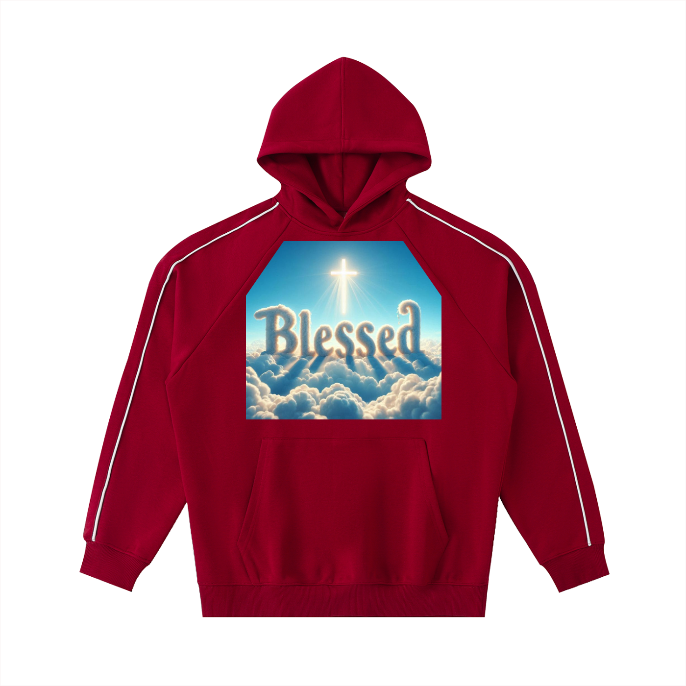 Contrast Piping Raglan Hoodie