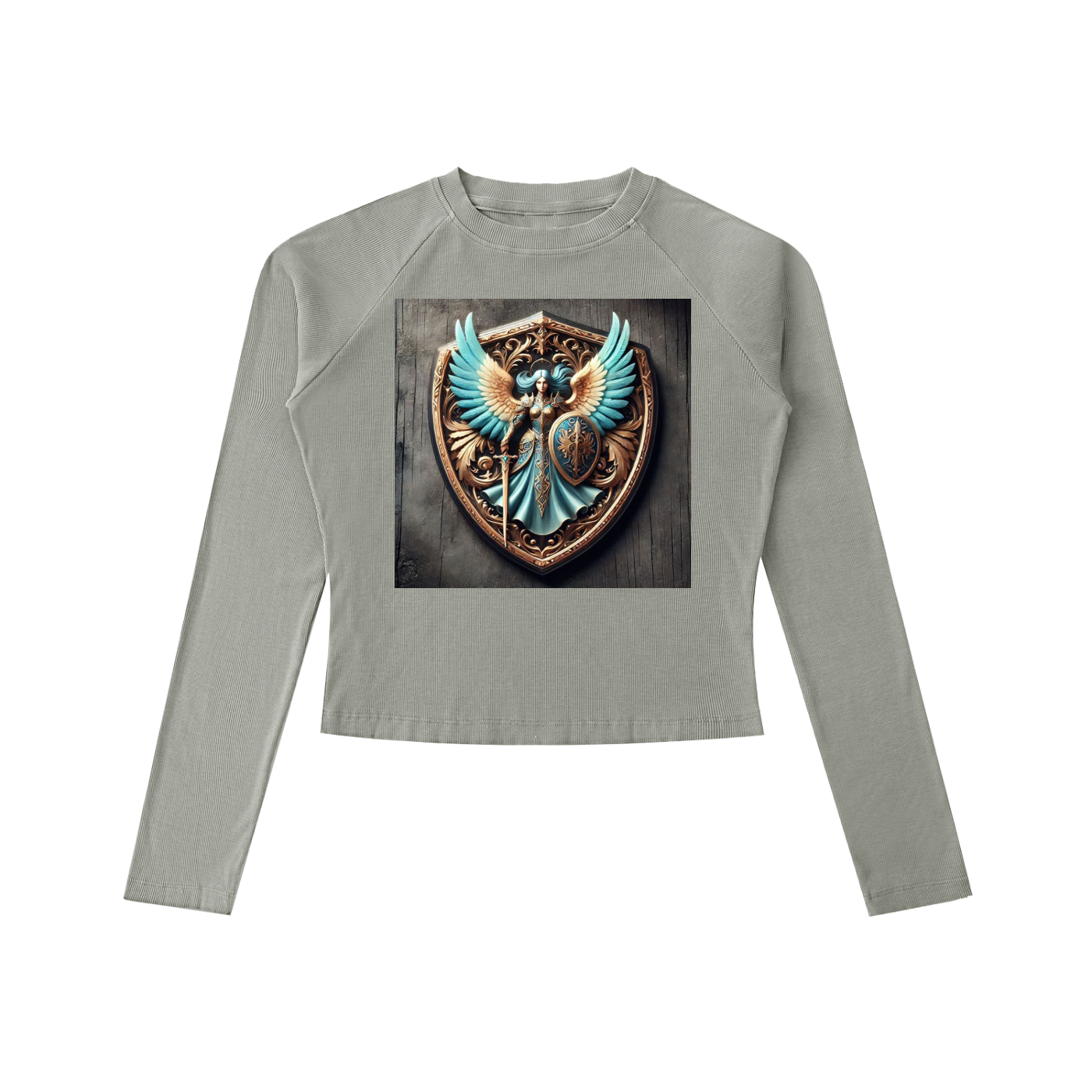 Dyed Washed Raglan Long Sleeve Slim T-Shirt