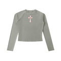 Dyed Washed Raglan Long Sleeve Slim T-Shirt