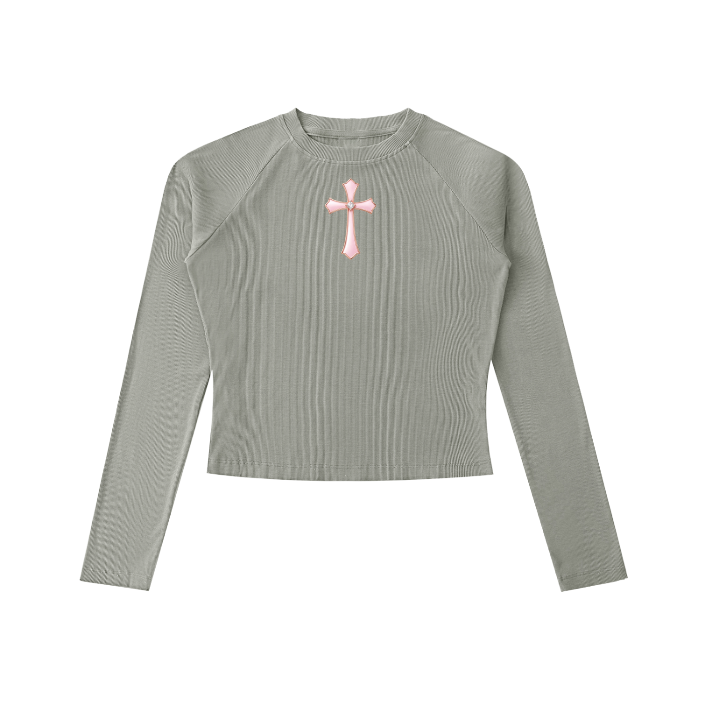 Dyed Washed Raglan Long Sleeve Slim T-Shirt