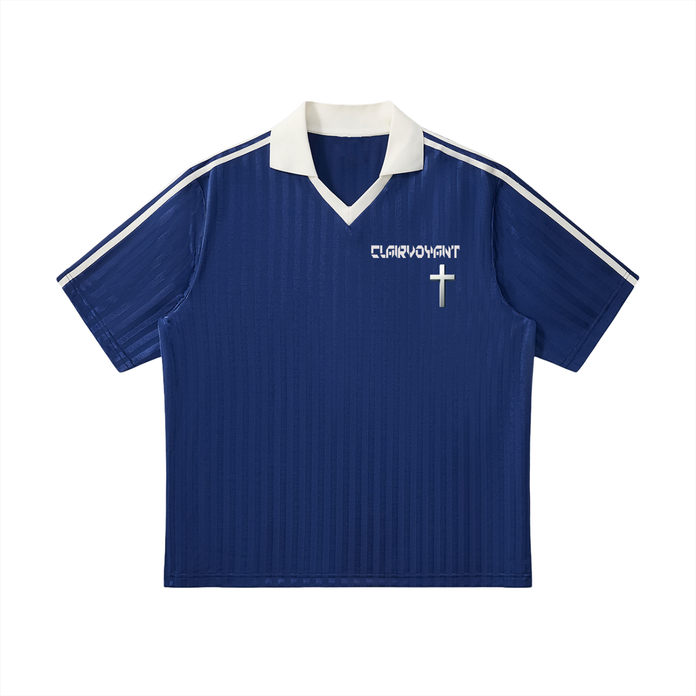 Contrast Collar Striped Soccer Jersey