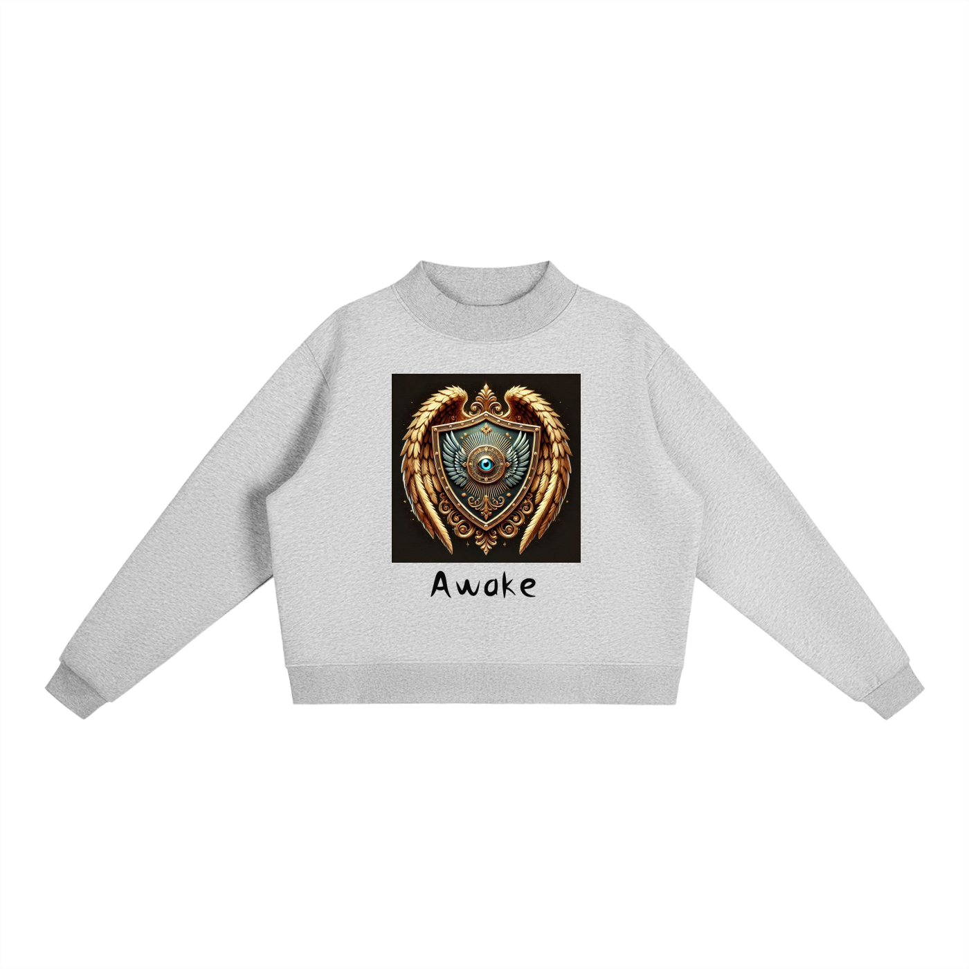Essential Fleece Mock-Neck Crew Sweatshirt