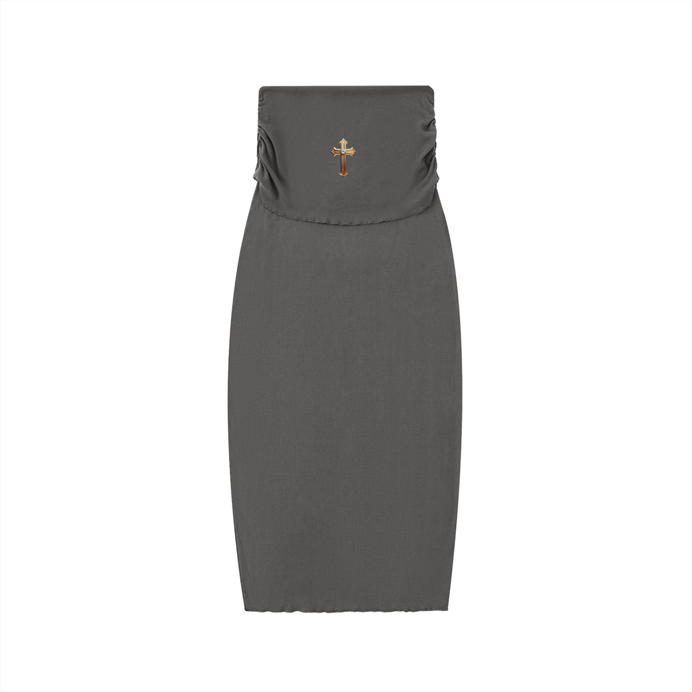 Dyed Washed Straight Hip-Hugging Slim Maxi Skirt