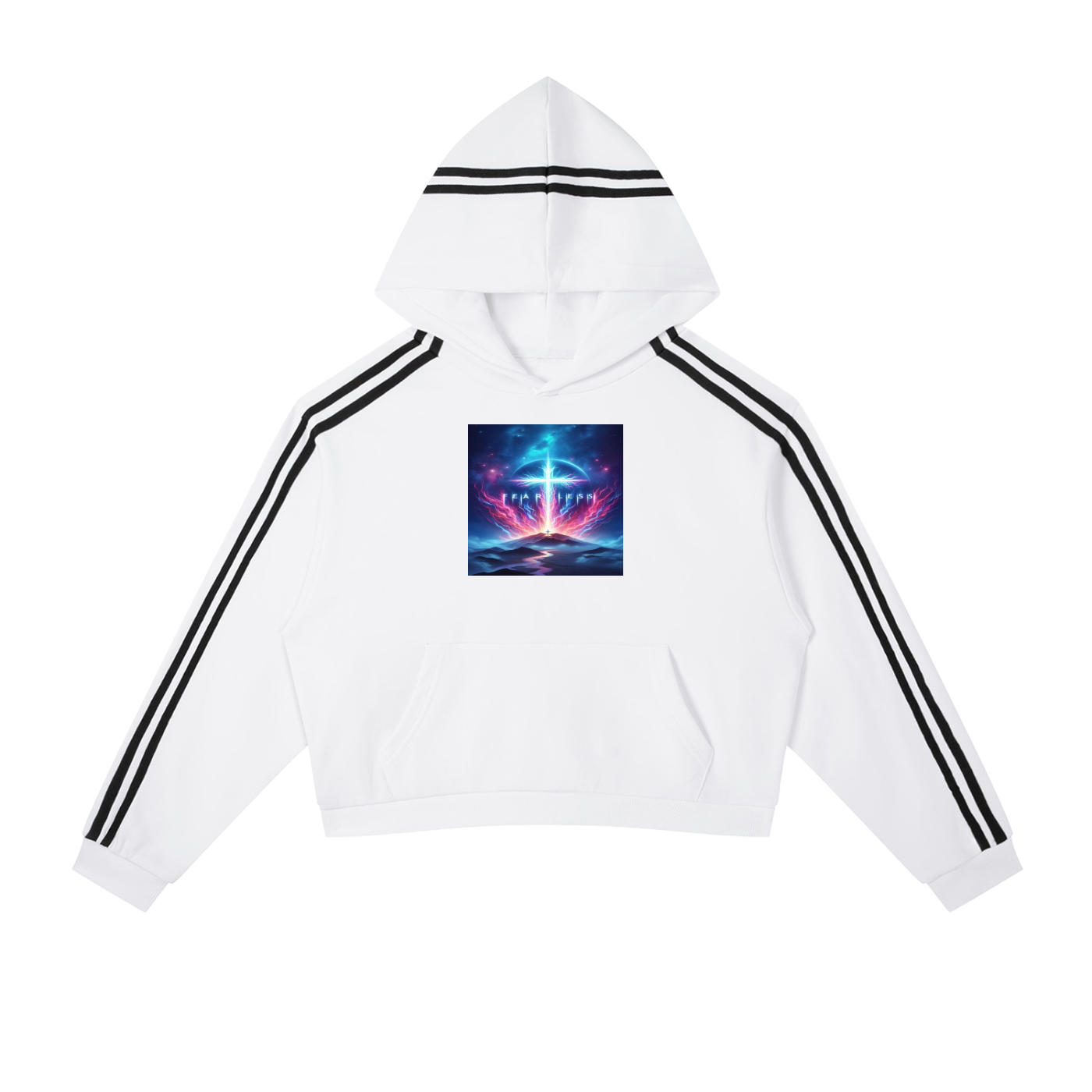 Contrast Side Stripe Cropped Hoodie