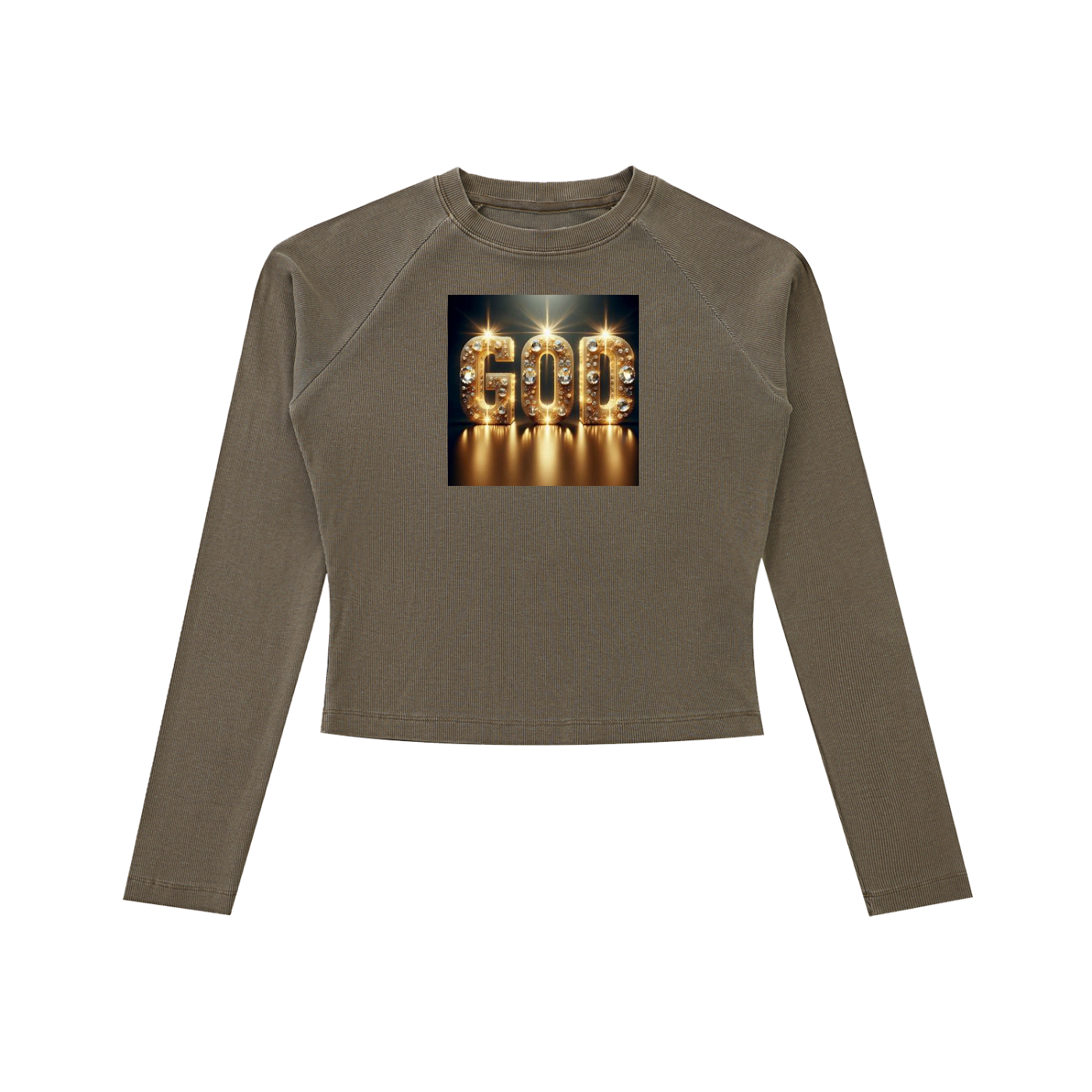 Dyed Washed Raglan Long Sleeve Slim T-Shirt