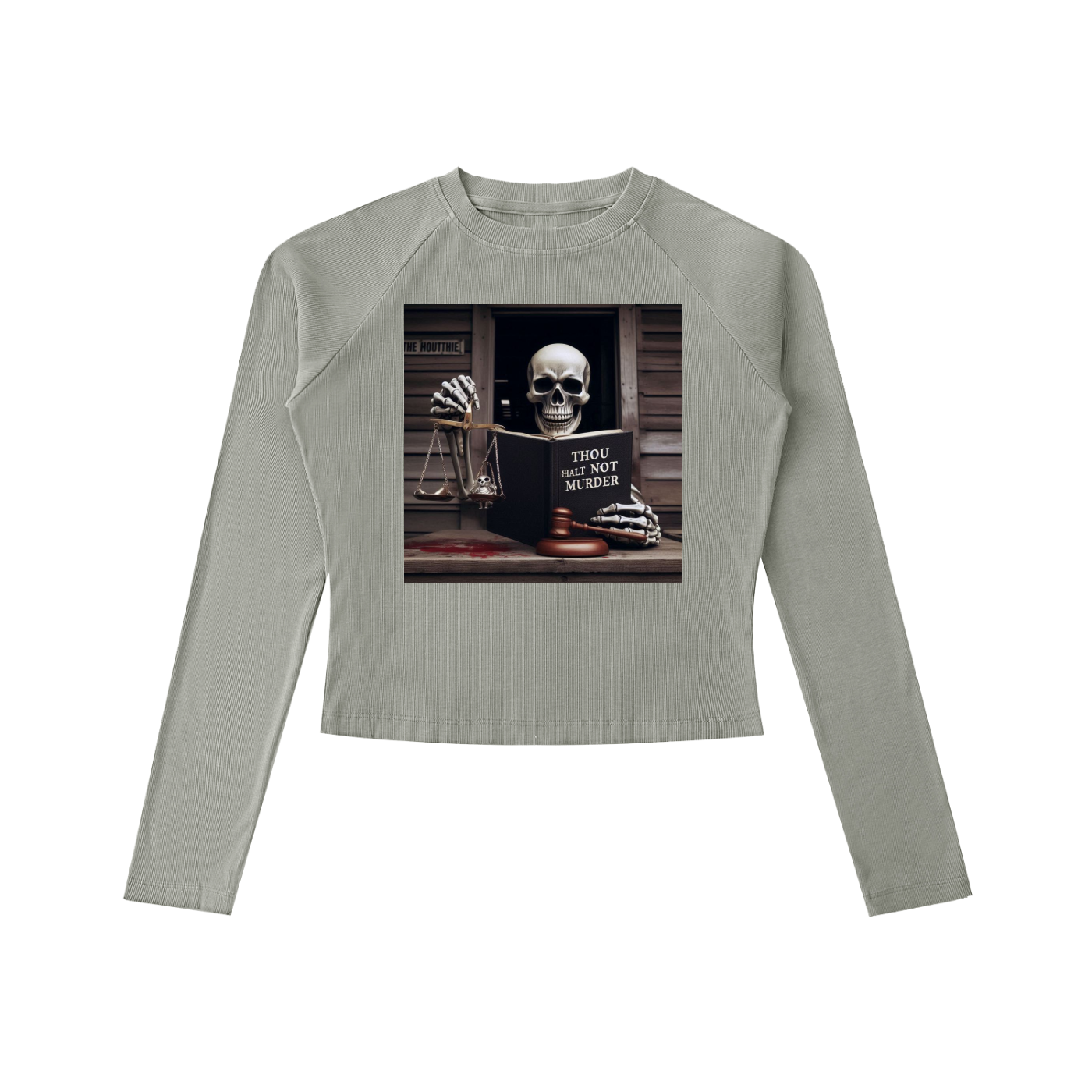 Dyed Washed Raglan Long Sleeve Slim T-Shirt