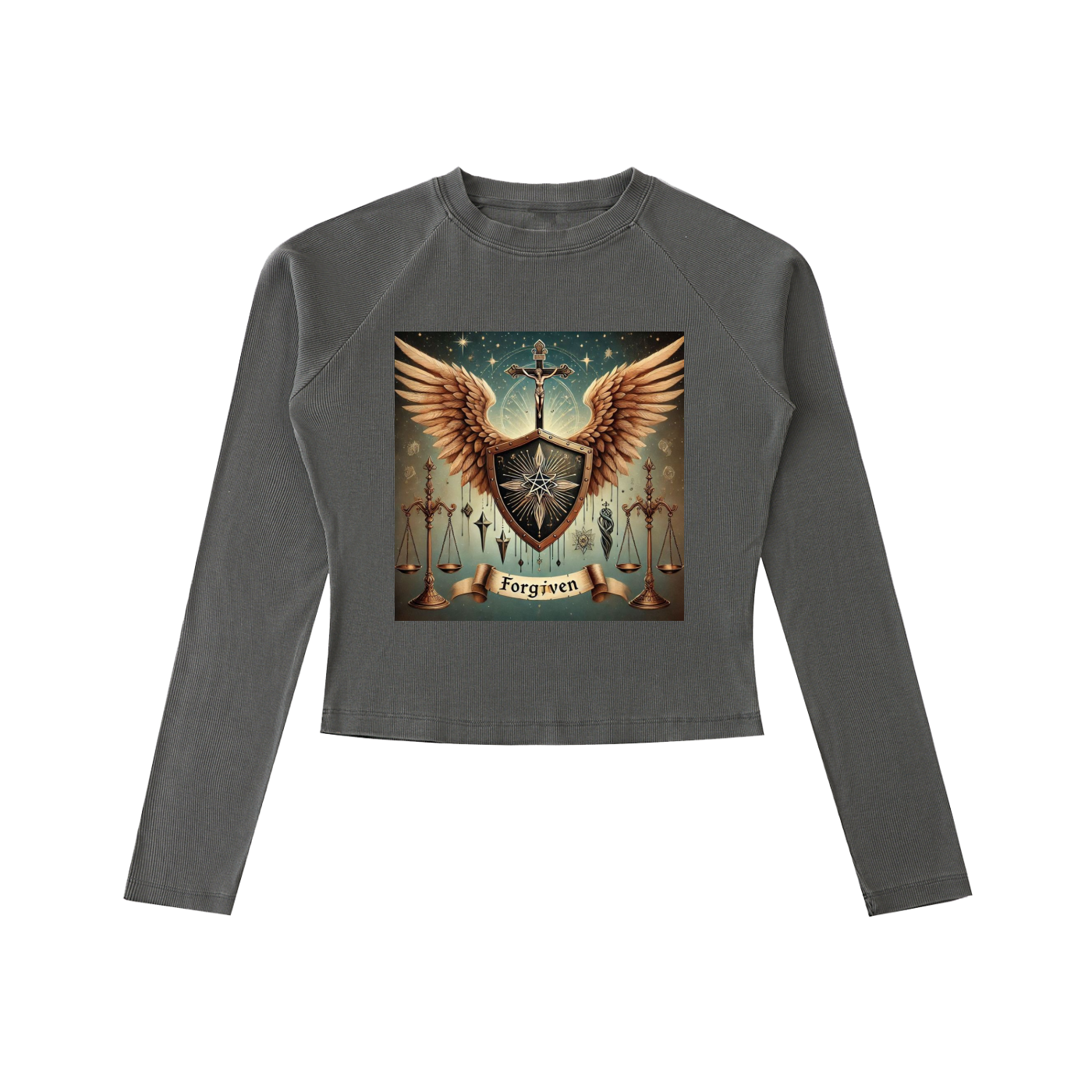 Dyed Washed Raglan Long Sleeve Slim T-Shirt